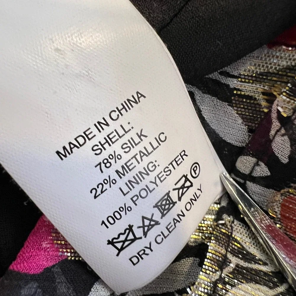 Kate Spade Metallic Floral Lurex Ruffle Blouse M Romantic Coquette Luxe Tunic